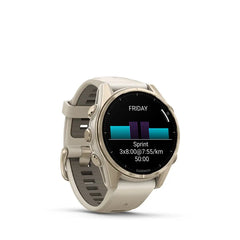 Garmin fenix 8 AMOLED Sapphire - 43mm - SOFT GOLD / FOG GREY / DARK SANDSTONE