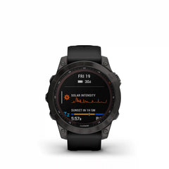 Garmin fenix 7 Sapphire Solar - CARBON GRAY DLC TITANIUM W /BLACK BAND