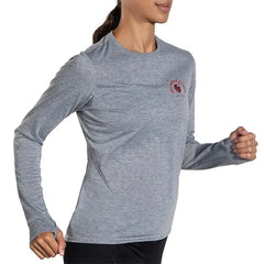 Brooks Distance Long Sleeve 2.0 - Trot Happy 23 - HEATHER ASH / TROT HAPPY 23