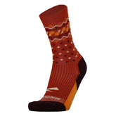 Brooks Ghost Crew Sock - Trot Happy 23 - RED / TROT HAPPY 23