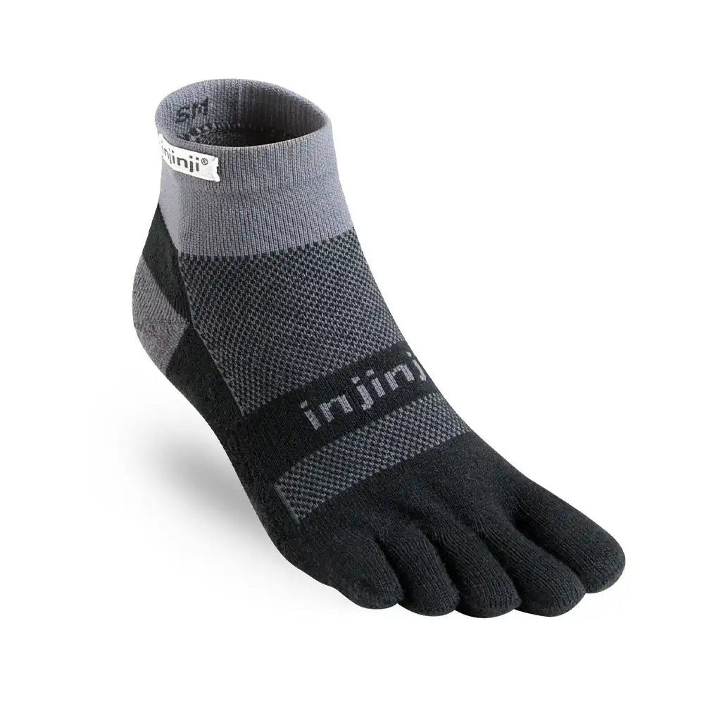 Injinji Midweight Mini Crew - BLACK / GRAY