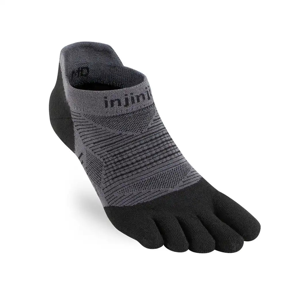 Injinji Run Original Weight No-Show Socks - BLACK