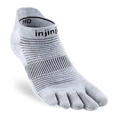Injinji Run Lightweight No-Show - NEON SILVER