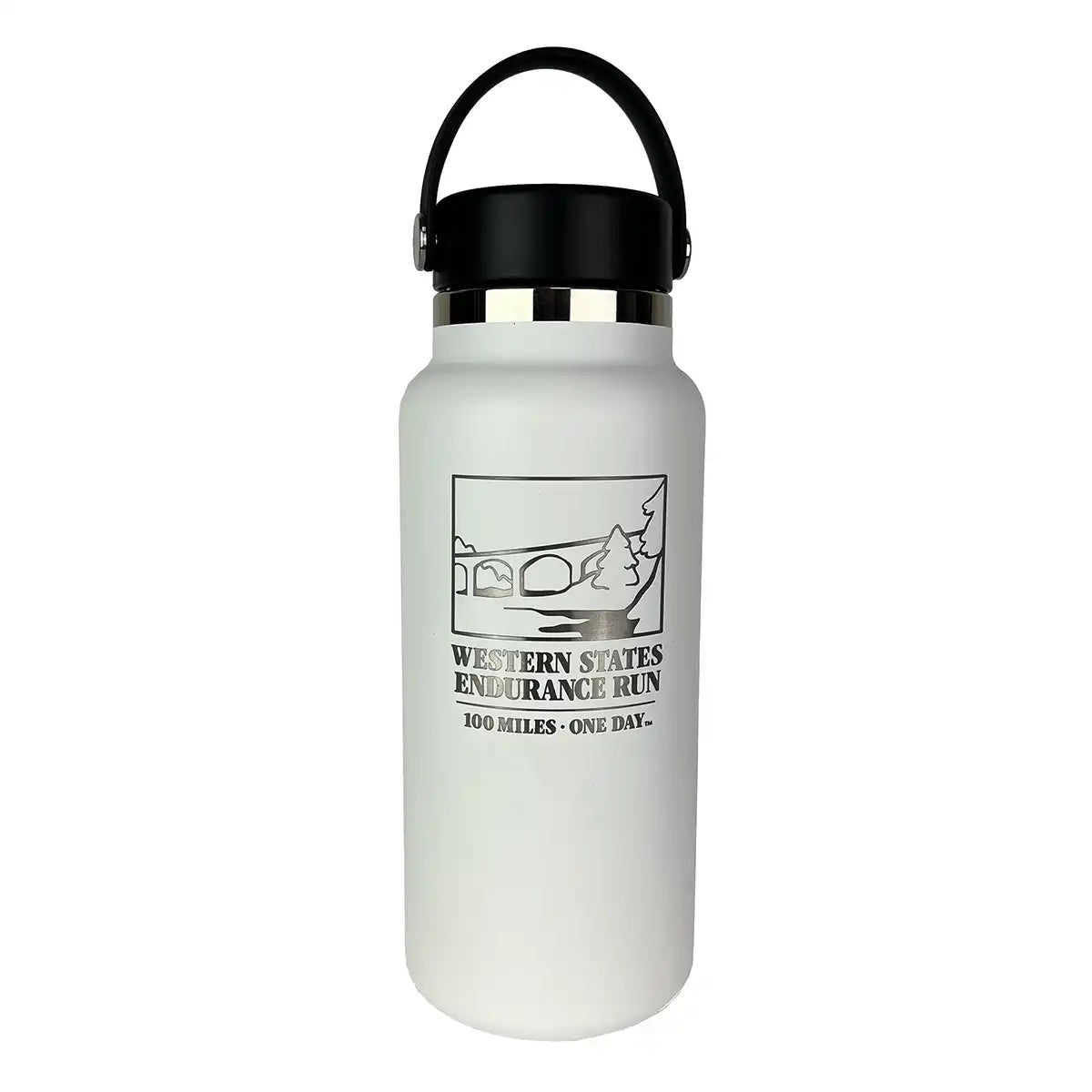 Hydro Flask Western States 32oz Wide Mouth Flex Straw Cap - No Hands Bridge - WHITE