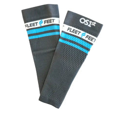 OS1st Fleet Feet Performance Calf Sleeves - FLEET FEET GREY / BLUE