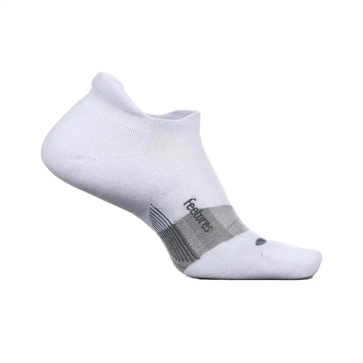 Feetures Merino 10 Max Cushion No Show Tab - WHITE