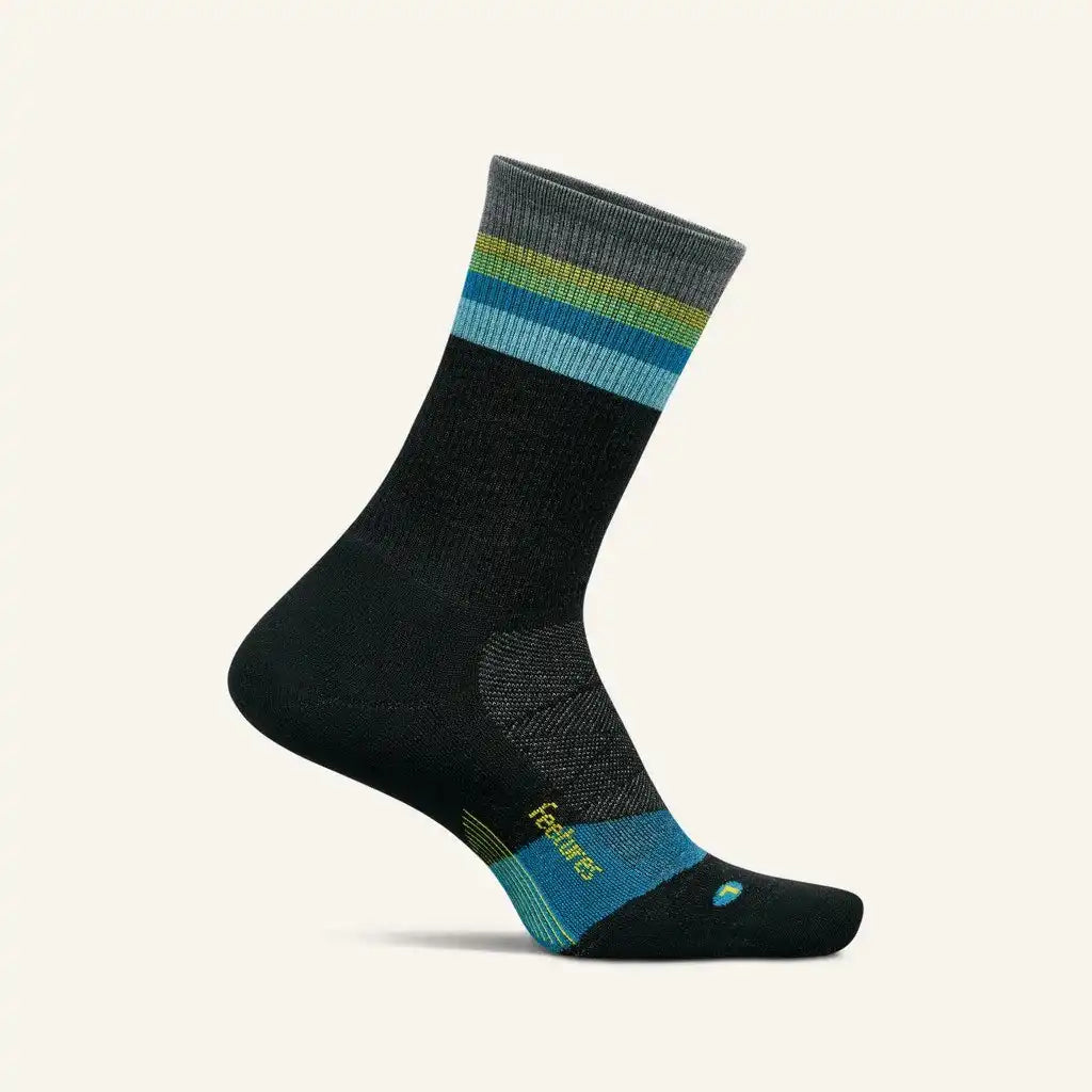 Feetures Merino 10 Max Cushion Mini Crew - LUMINOUS BLACK