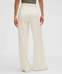 lululemon Lounge Brushed Softstreme High-Rise Wide Leg Pant - LIGHT IVORY