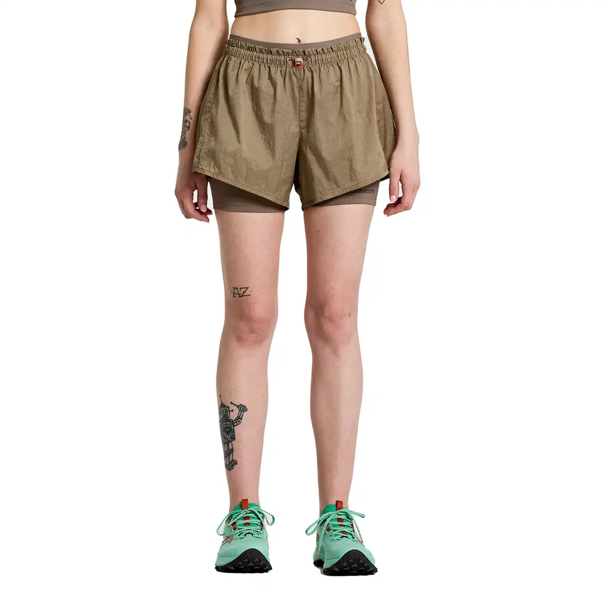 Saucony Elevate 4" 2-in-1 Short - PEWTER