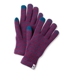 Smartwool Striped Liner Glove - SANGRIA
