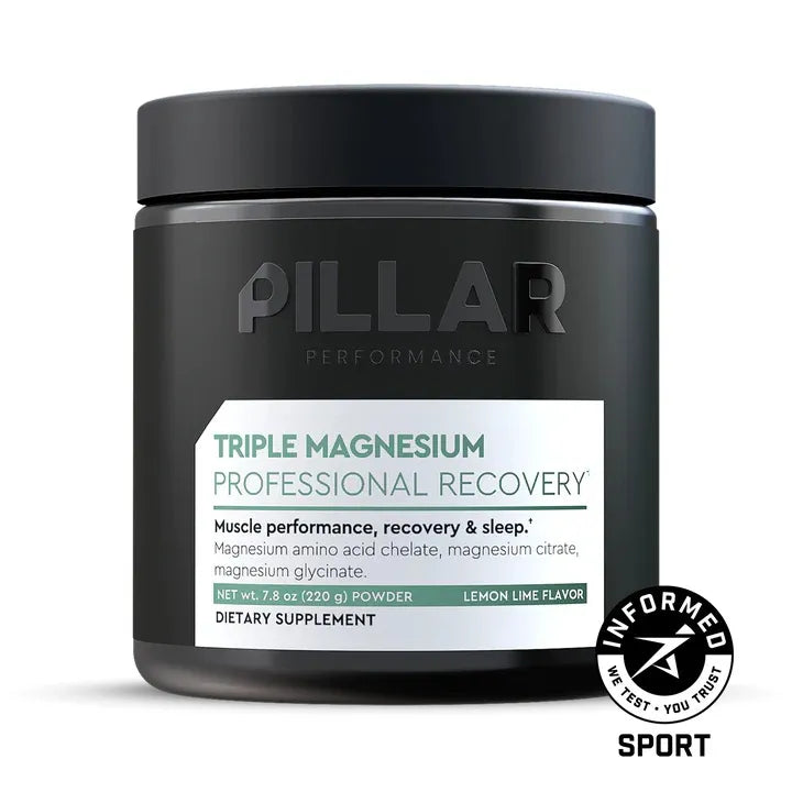 PILLAR Performance Triple Magnesium Professional Recovery Powder - 40 serving - LEMON LIME