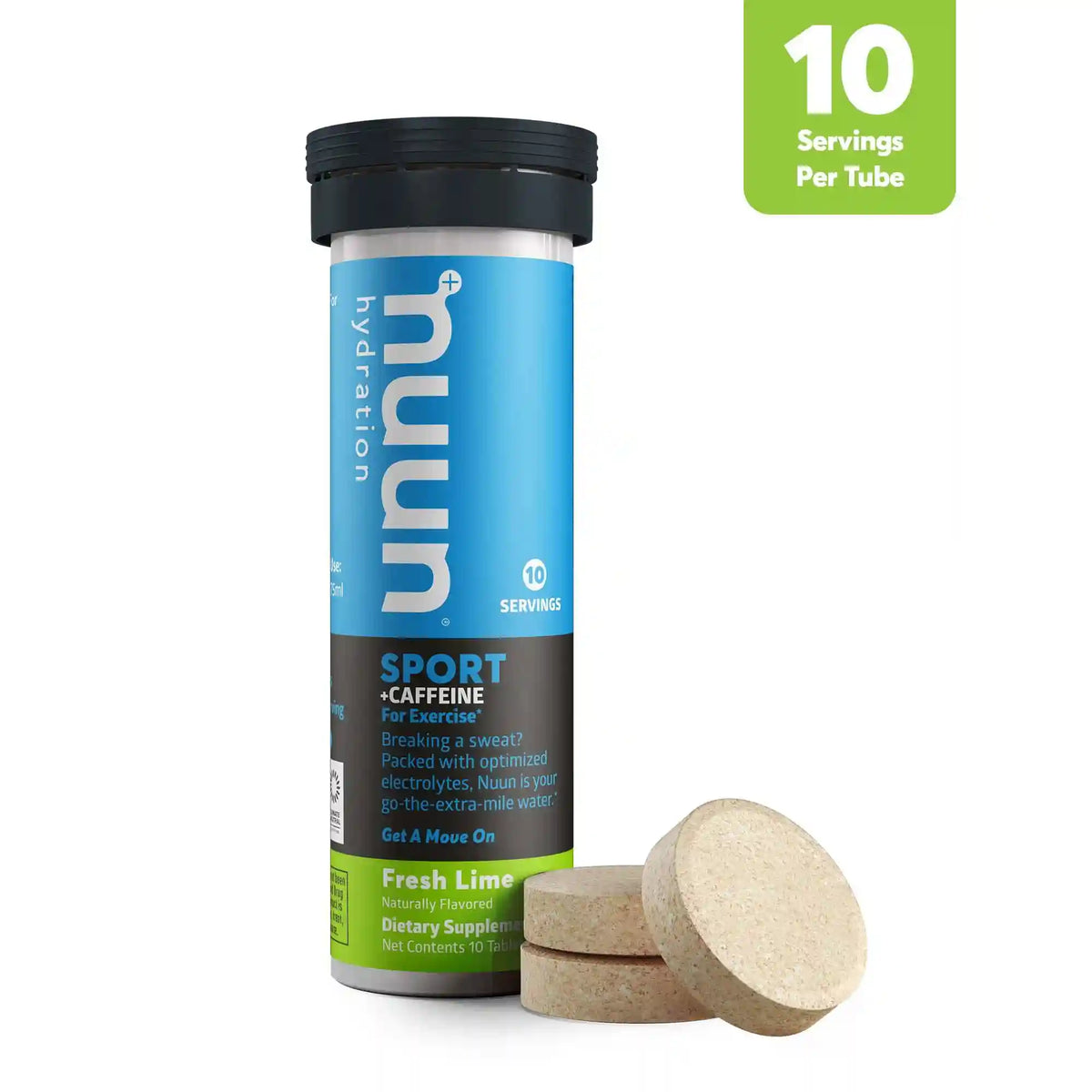 New Formula! Nuun Sport + Caffeine - FRESH LIME