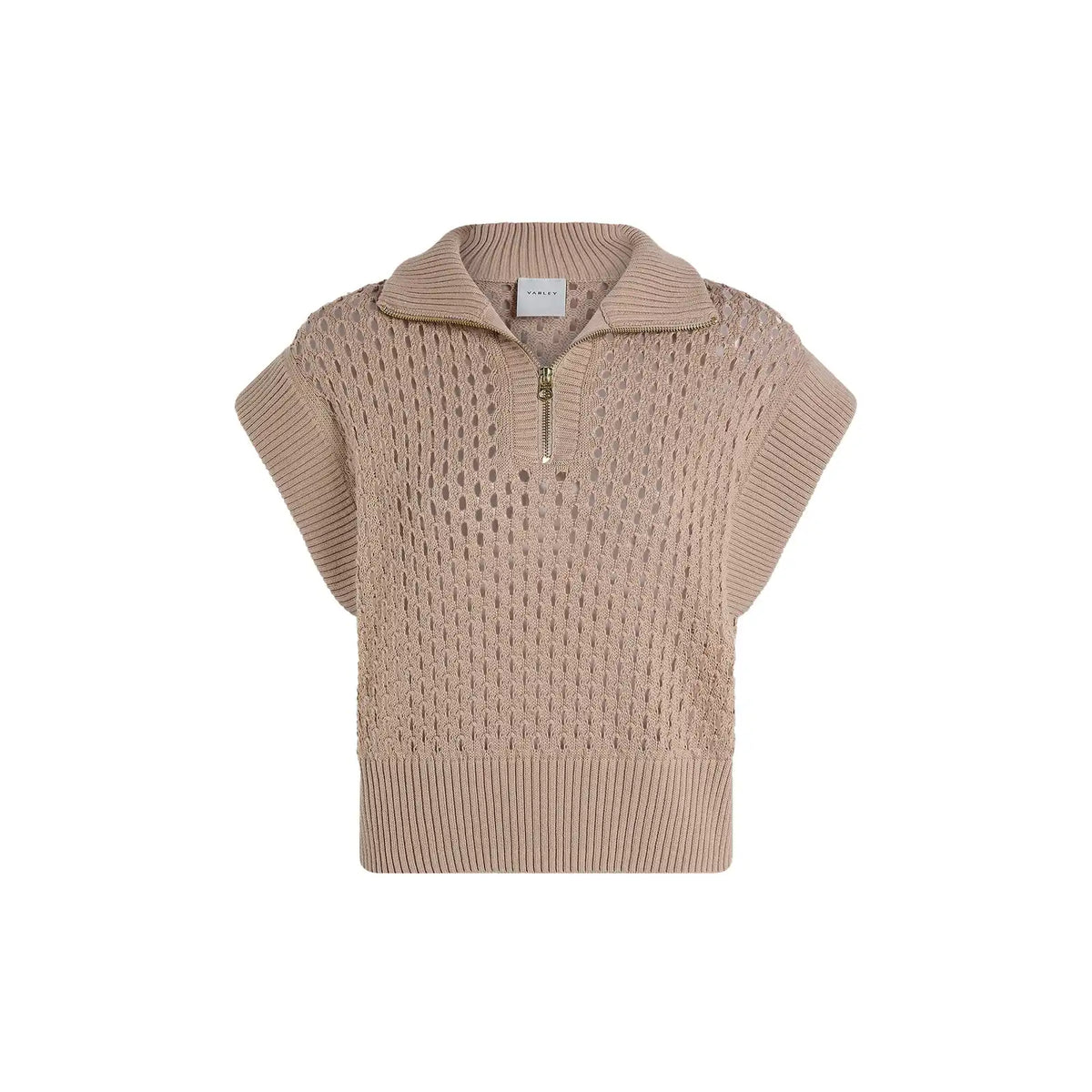 Varley Gaines Half Zip Knit - LIGHT TAUPE