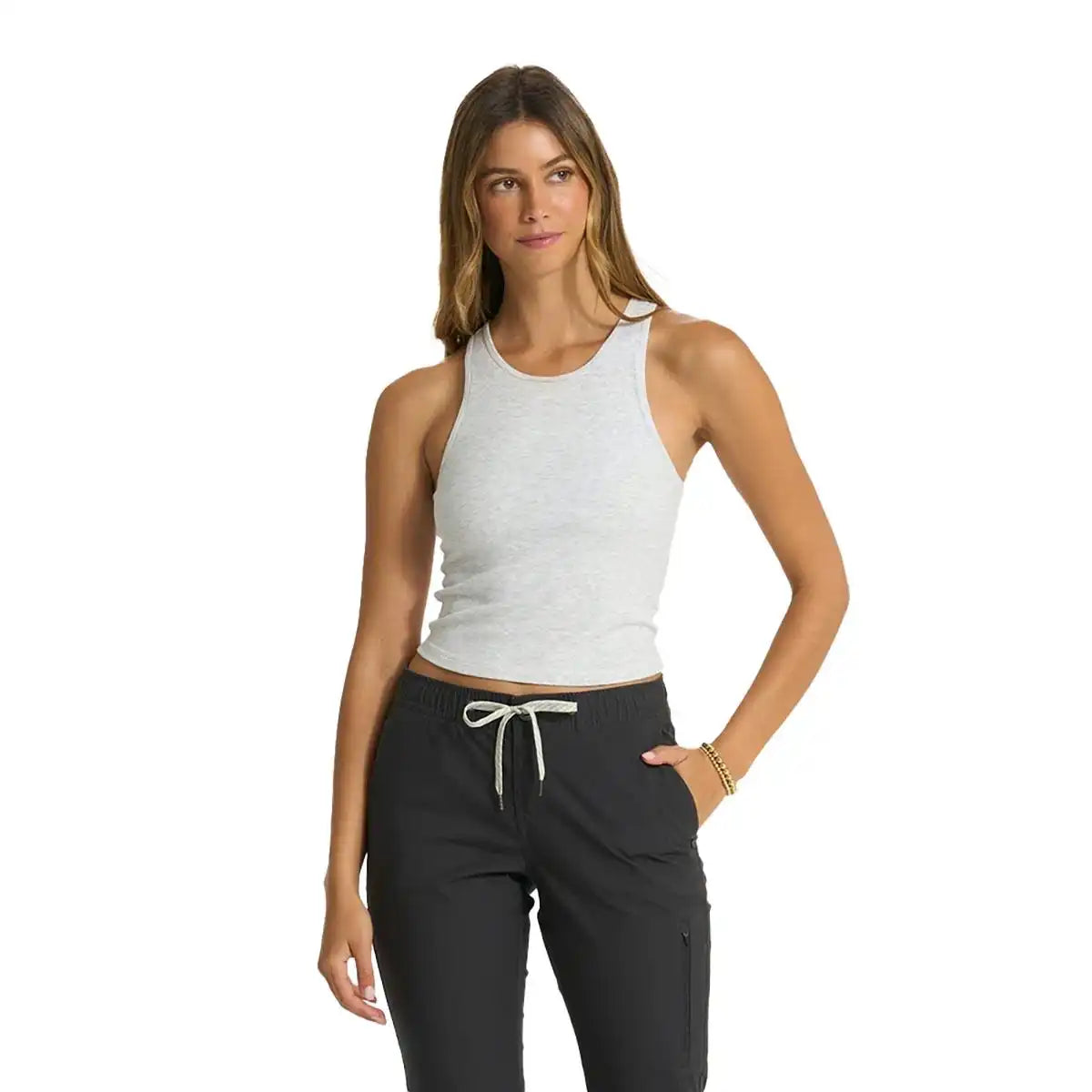 Vuori Pose Plyo Tank - WHITE HEATHER GREY