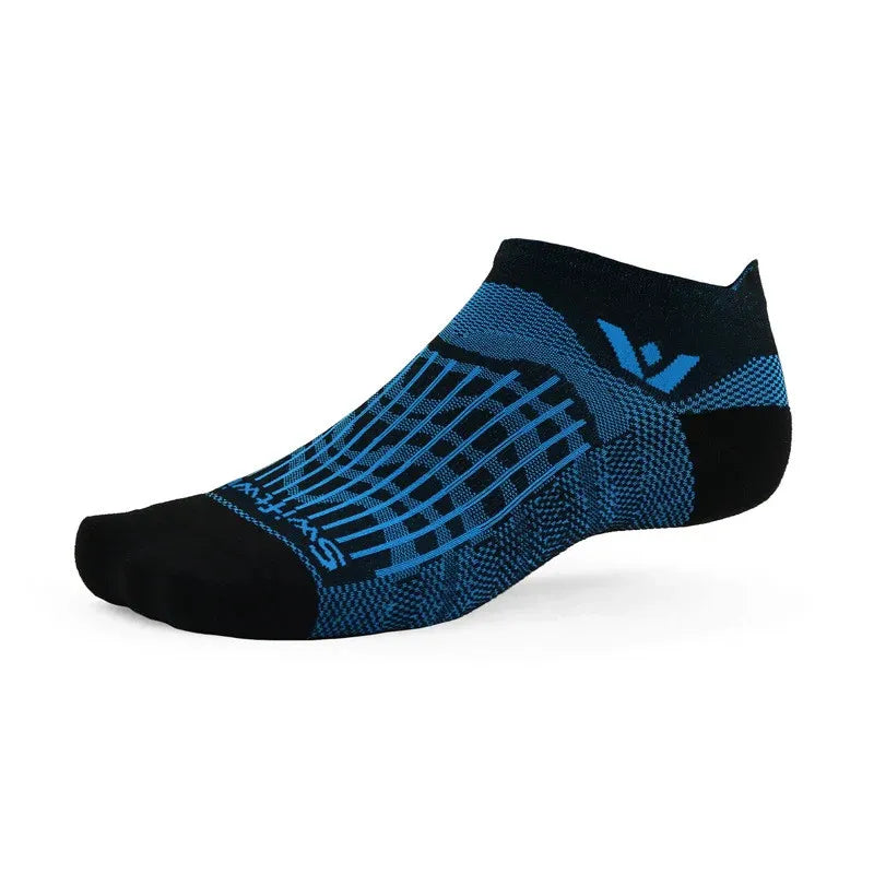 Swiftwick Aspire Zero Socks - BLACK BLUE WAVE